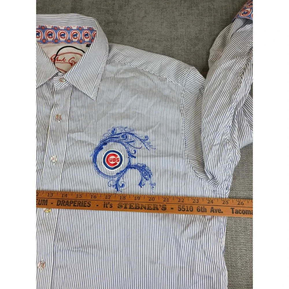 Robert Graham Shirt Mens XXL MLB Chicago Cubs Licensed Baseball Flip Cuff Rare